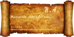 Mazurek Adriána névjegykártya
